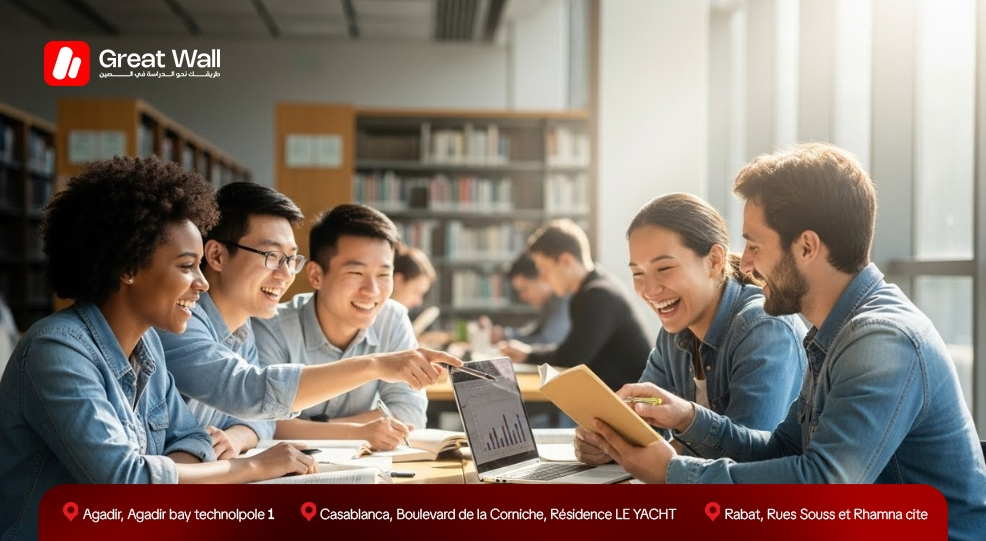 Des étudiants internationaux étudiant ensemble en Chine Des étudiants internationaux étudiant ensemble en Chine