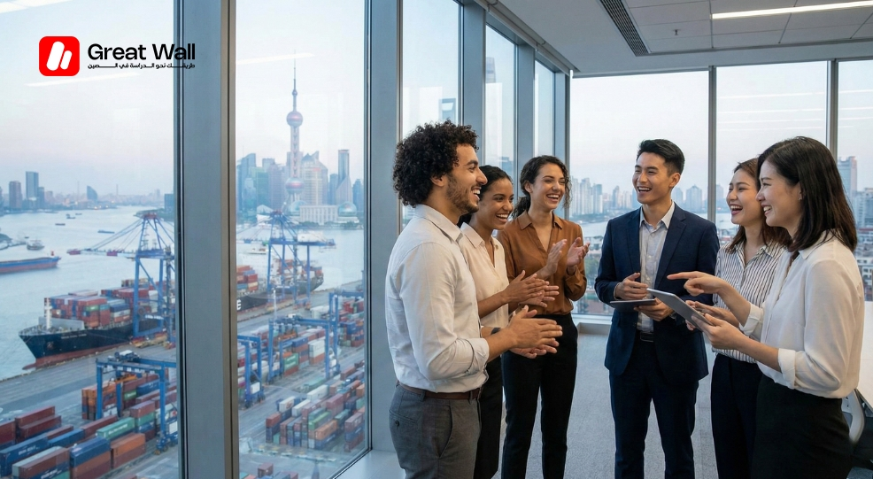 Jeunes diplomes dans un environnement professionnel international illustrant la forte employabilite apres avoir choisi de poursuivre ses etudes en Chine