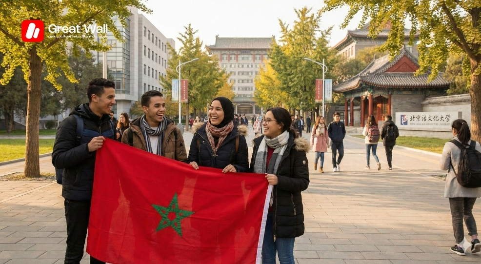 Moroccan students celebrating graduation at a Chinese university. Moroccan students celebrating graduation at a Chinese university.
