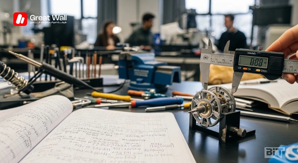 Espace de travail d un etudiant en ingenierie a l institut de technologie de Pekin avec des notes de physique et un prototype de drone. Espace de travail d un etudiant en ingenierie a l institut de technologie de Pekin avec des notes de physique et un prototype de drone.