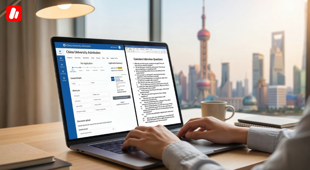 A student actively preparing for the upcoming chinese university interview. A student actively preparing for the upcoming chinese university interview.