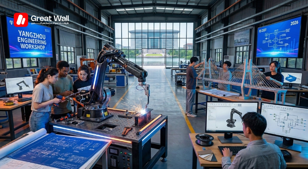 Etudiants internationaux collaborant sur un projet de robotique dans le cadre des programmes de master en ingenierie et technologie a YZU. Etudiants internationaux collaborant sur un projet de robotique dans le cadre des programmes de master en ingenierie et technologie a YZU.