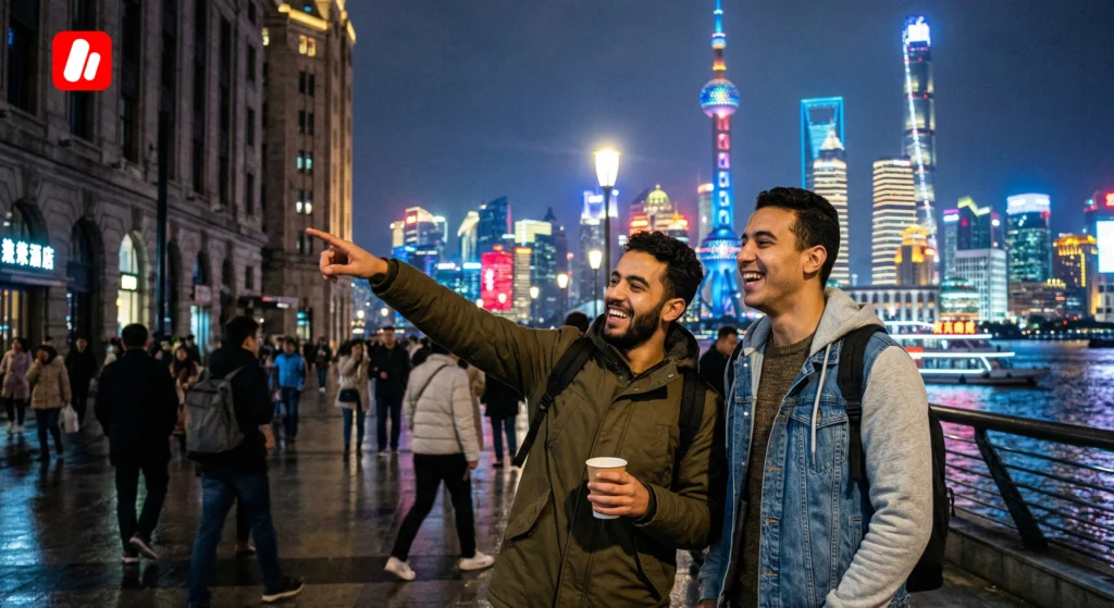 Etudiants marocains explorant le Bund a Shanghai, l une des meilleures villes pour etudier en Chine le commerce. Etudiants marocains explorant le Bund a Shanghai, l une des meilleures villes pour etudier en Chine le commerce.