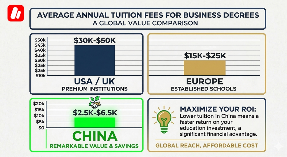 Frais reduits pour etudier le management en Chine. Frais reduits pour etudier le management en Chine.