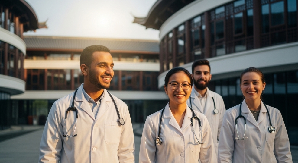 International students on campus for study mbbs in china 2026.