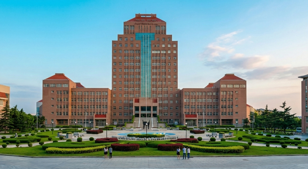 Modern campus of Yangzhou University (YZU) in 2026 featuring a mix of traditional architecture and contemporary academic buildings
