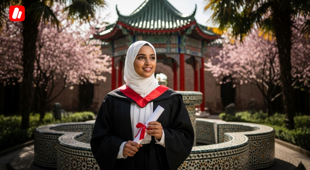 Moroccan student graduating after they study medicine in china. Moroccan student graduating after they study medicine in china.