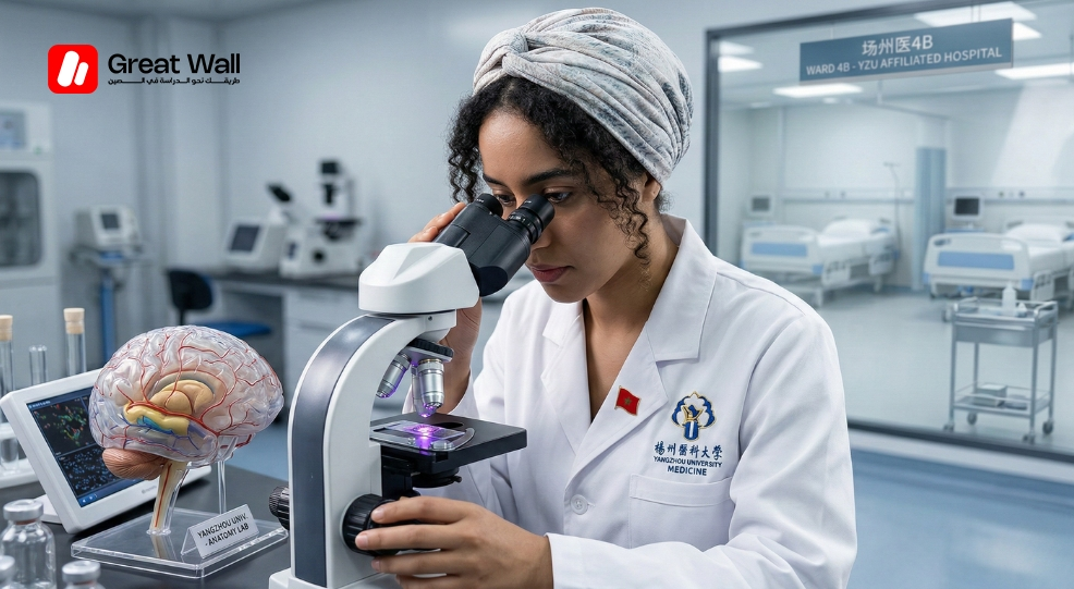Une etudiante en medecine marocain dans un laboratoire de haute technologie a l universite YZU, pratiquant des competences cliniques dans le cadre des programmes de licence a YZU. Une etudiante en medecine marocain dans un laboratoire de haute technologie a l universite YZU, pratiquant des competences cliniques dans le cadre des programmes de licence a YZU.