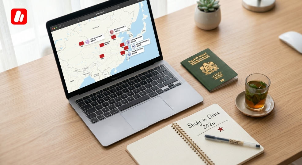 A Moroccan student researching Chinese universities