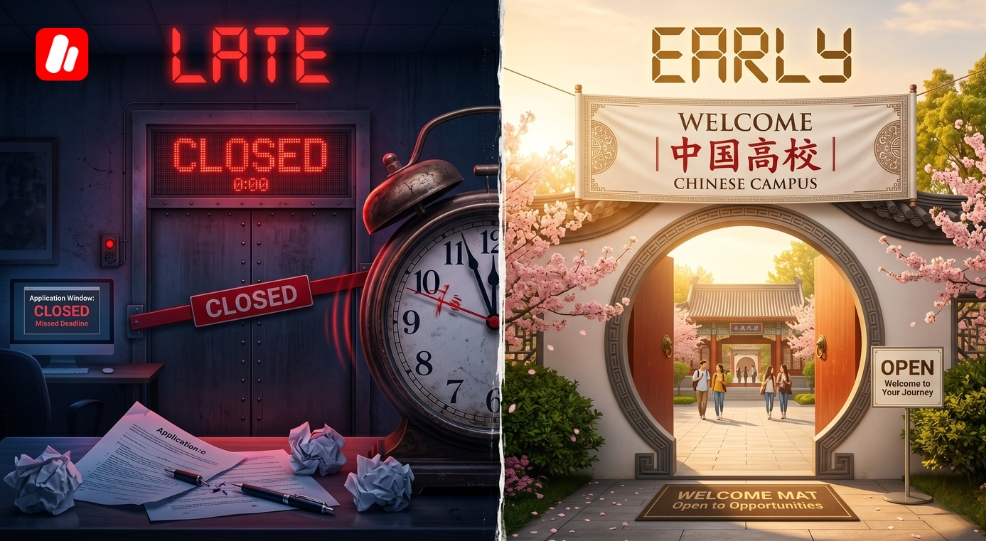 Apply early to increase chances to study in China.