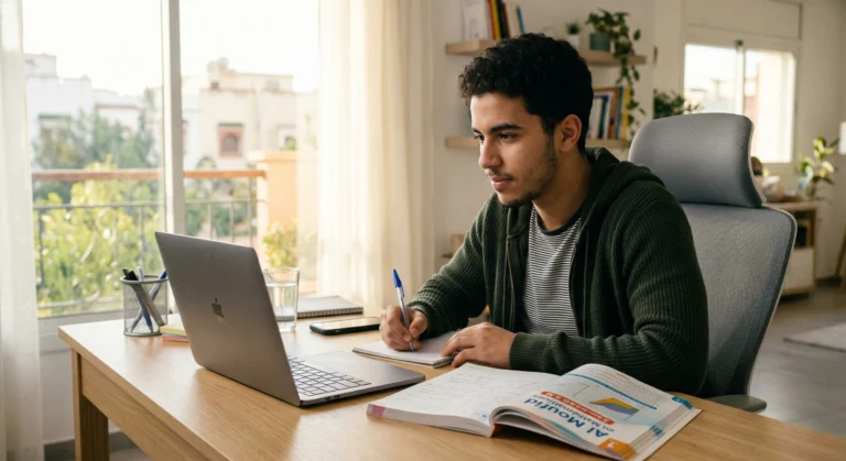 Étudiant débutant la préparation à l’examen du baccalauréat.