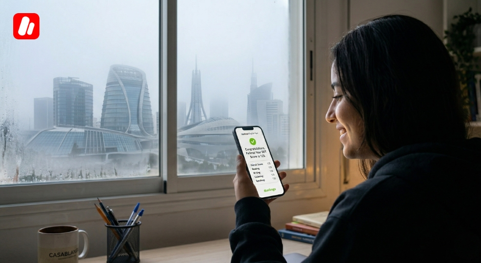 Le score obtenu au Duolingo English Test (DET) pour etudier en Chine