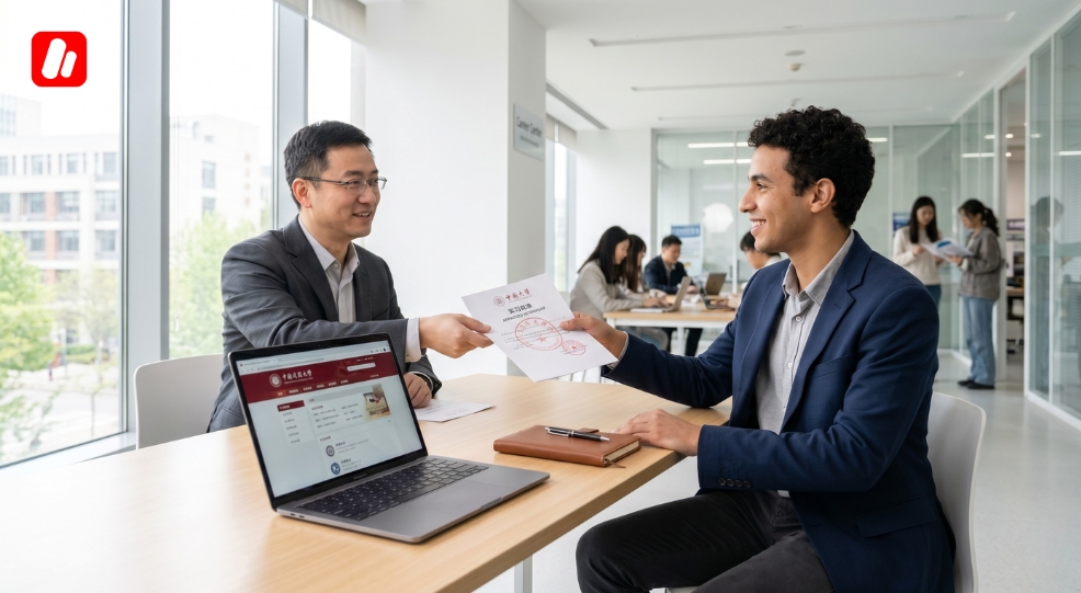 Approval for a legal internship to work in China as a student.