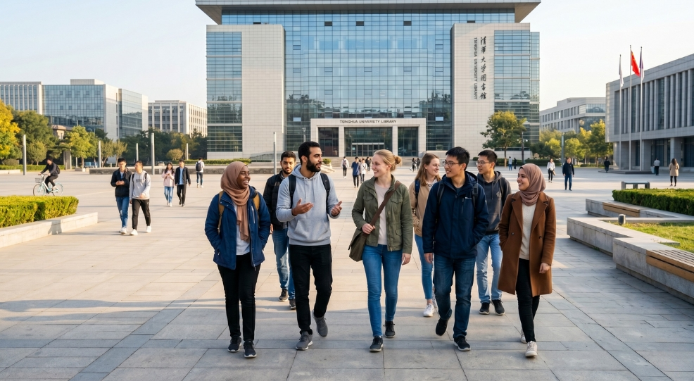 International students at a top university for a Master in China.