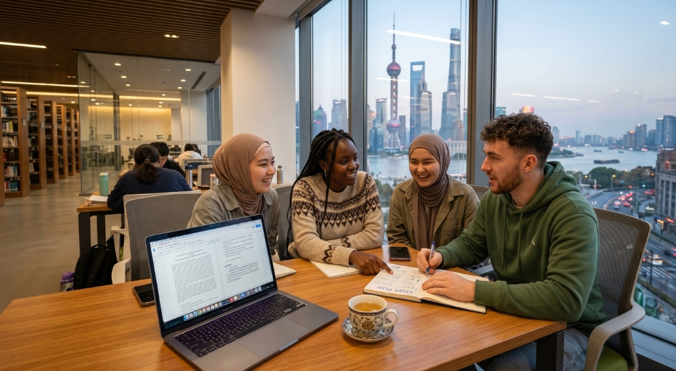 International students preparing a study plan to study in China.