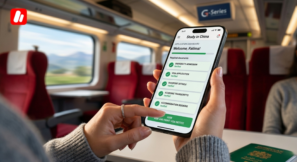 تطبيق هاتف يوضح كيفية التقديم للدكتوراه في الصين. تطبيق هاتف يوضح كيفية التقديم للدكتوراه في الصين.