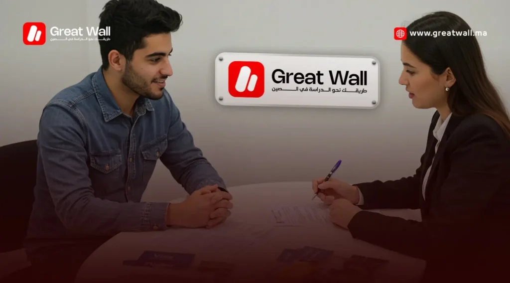 مستشار تعليمي من وكالة Great Wall يقدم توجيهًا لطالب مغربي يريد الدراسة بالصين