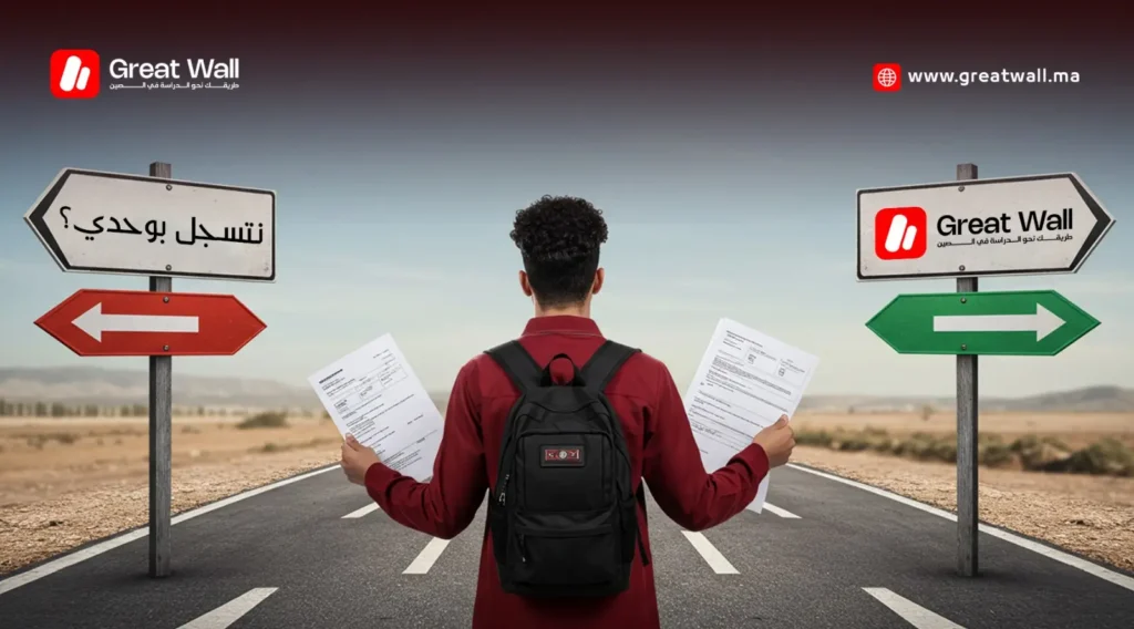 رسم توضيحي لمسار التسجيل في جامعة صينية من ترجمة الوثائق حتى القبول النهائي