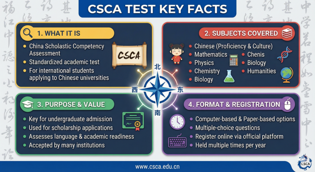 CSCA Test Key Facts